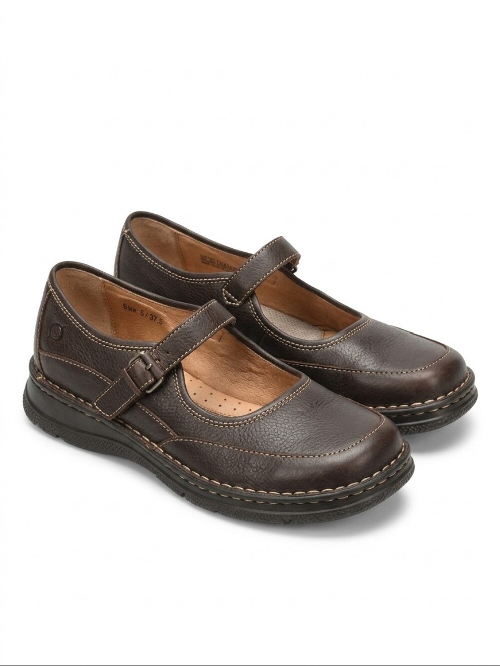 Born Brown Leather Mary Jane Shoes 5 37.5 Dark Academia Boho Comfort Fits 6.5 7